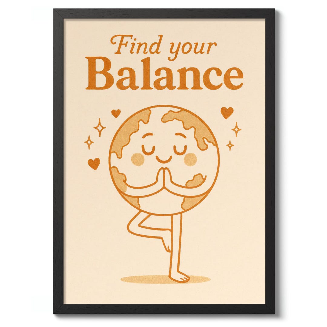 Find Your Balance Print, Vintage Typography Poster, Motivational Wall ...