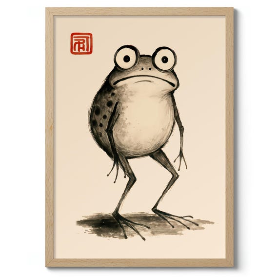 Awkward Frog by Matsumoto Hoji, Japanese Print, Frog Poster