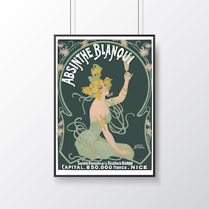 Absinthe blanqui | vintage alcohol advertisement poster | vintage retro advertisement | wall art | home décor | gift idea | a5 a4 a3 a2 a1