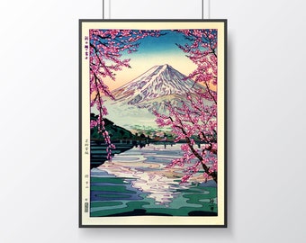 mont fuji | imprimer | gravure sur bois japonaise vintage | kawaguchiko | chambre, salon | idée cadeau | disponible dans les tailles : a5 a4 a3 a2 a1