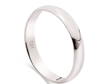 Sterling Silver 4mm D Wedding Band, Midi or Thumb Ring Size G to Z