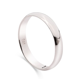 Sterling Silver 4mm D Wedding Band, Midi or Thumb Ring Size G to Z