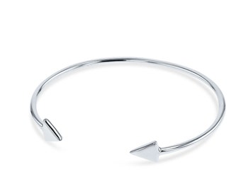 Sterling Silver Cuff Bangle with Arrow Design