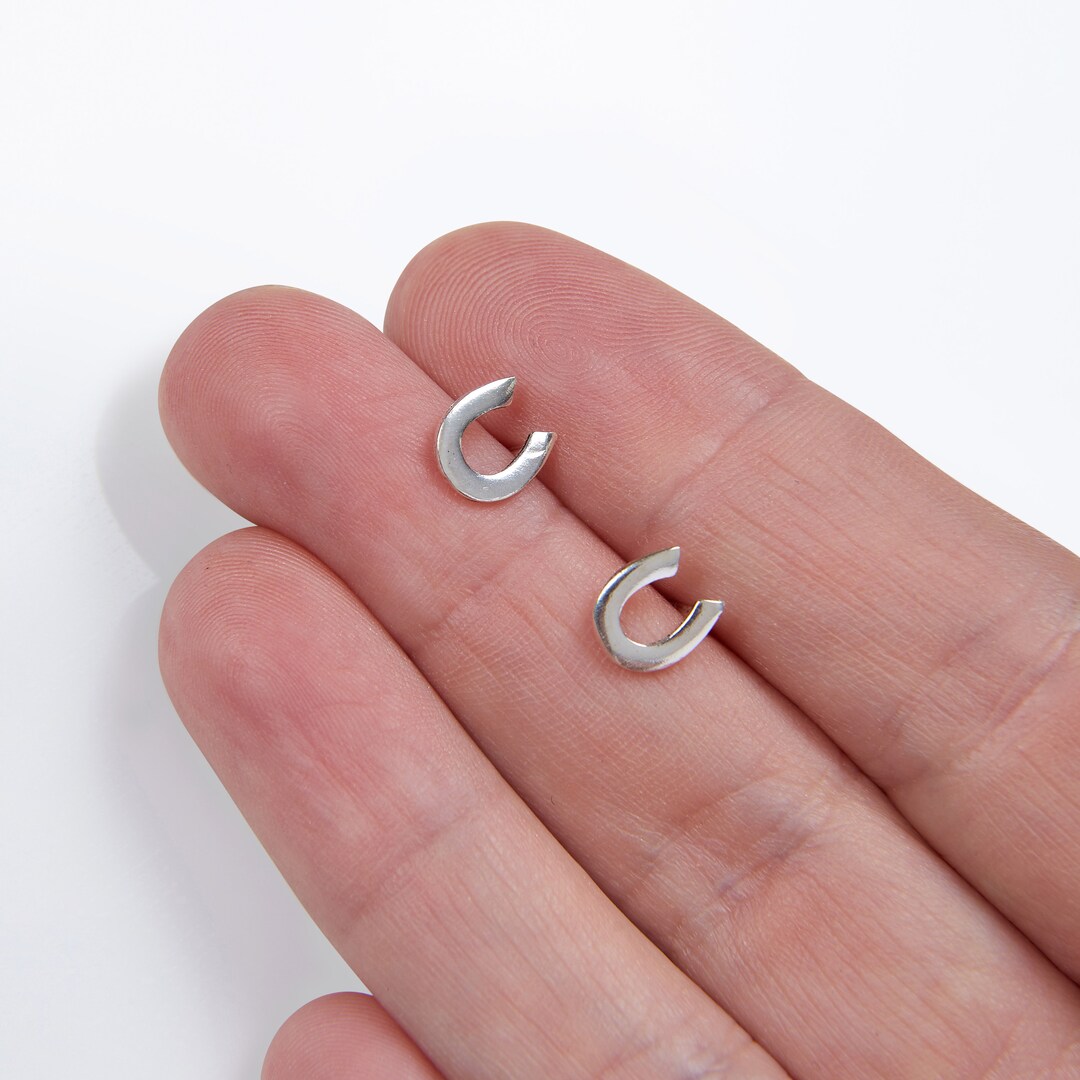 Solid Silver Horseshoe Earrings Etsy UK