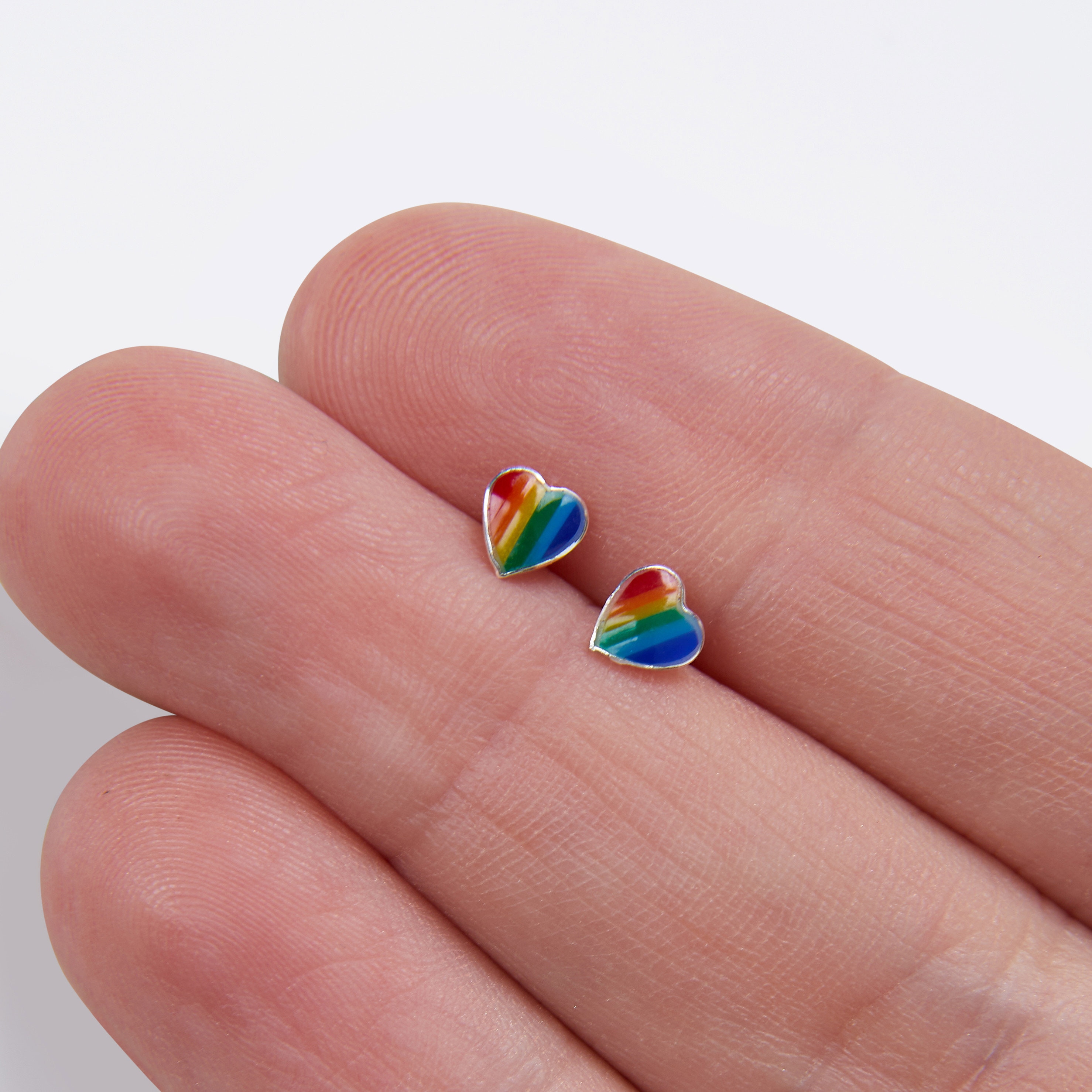 Orecchini A Cerchio Amore Arcobaleno Voroco – Argento Sterling 925 Con Smalto - Foto 5
