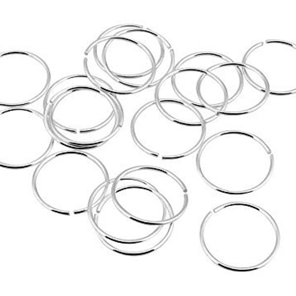 Pack of 20 Sterling Silver Nose Rings In Sizes 6mm/8mm/10mm Gauge 0.5mm