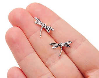 Dragonfly Stud Earrings in Sterling Silver, Cute Fun Quirky Animal Jewellery, Jewelry Gift for Her, Animal Lover, Nature Inspired