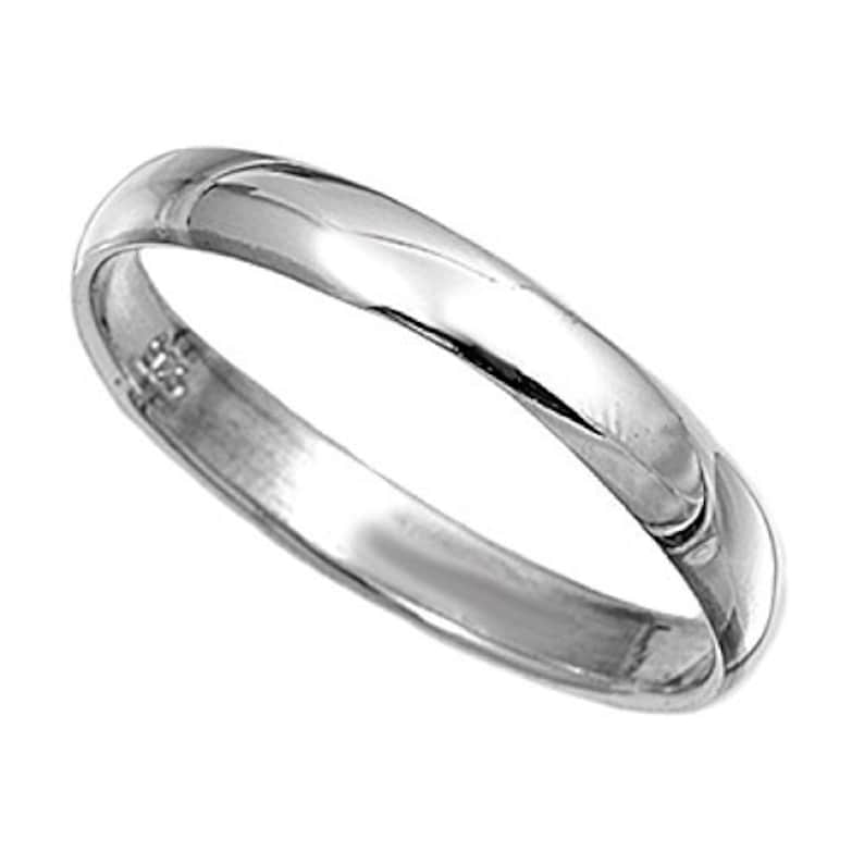 Sterling Silver 4mm D Wedding Band, Midi or Thumb Ring Size G to Z image 4
