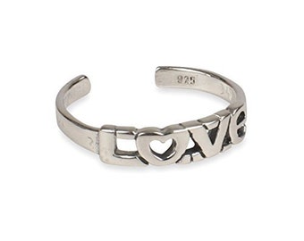 Sterling Silver Love Toe Ring