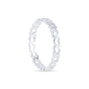 Sterling Silver Heart Stacking Ring in sizes G to Z