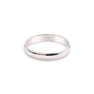 Sterling Silver 4mm D Wedding Band, Midi or Thumb Ring Size G to Z image 2