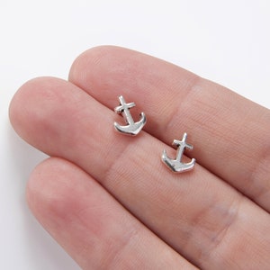 Solid Silver Anchor Earrings with butterfly backs