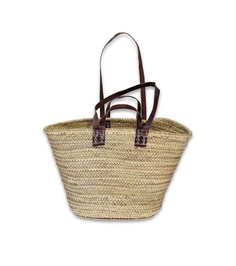 French Basket Bag Market Basket With Handle Strohtasche Etsy