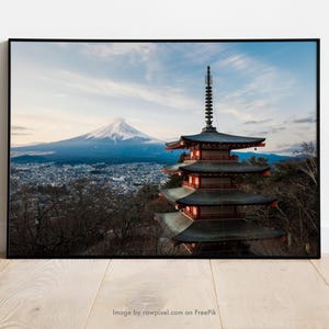 Japan Mount Fuji Photo | Mt Fuji Sunrise | Japanese Wall Art | Original Photography | Japan Fine Art | Chureito Pagoda | High Quality Art