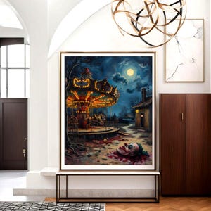 Haunted Carnival Horror Clown Wall Art – Creepy Halloween Decor
