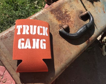 Funny “Truck Gang” can cooler, fits standard cans