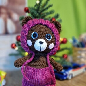 Bärenspielzeug/Süßer handgemachter Häkelbär/Stofftier/Häkelspielzeug für Kinder/Plüschbär/Handgemachtes Stofftier/Strickbär/Weihnachtsgeschenkspielzeug