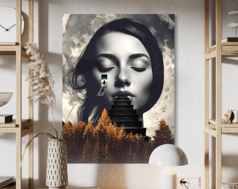 Surrealistische kunstprint, Digitale print, Instant download, Galaxy Art Print