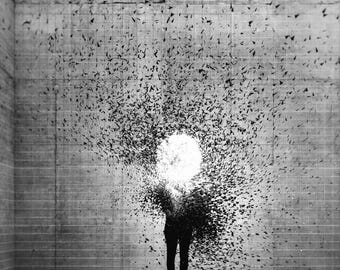 Surrealistische kunstprint, Digitale print, Instant download, Galaxy Art Print