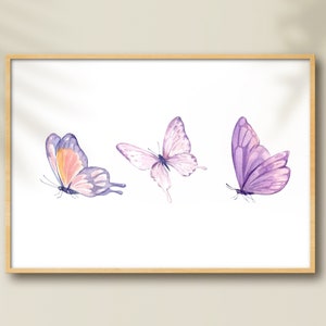 Watercolor purple butterfly print - Girls bedroom decor - Trio Butterfly art print - Printable butterflies - Butterfly Home Art Decor