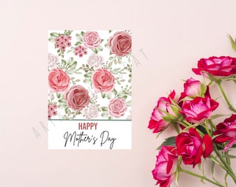 Printable Mini Cookie Card "Happy Mother's Day" 3.5" X 5" Mother's Day Cookie Card - Mom Mother's Day Mini Cookie Card