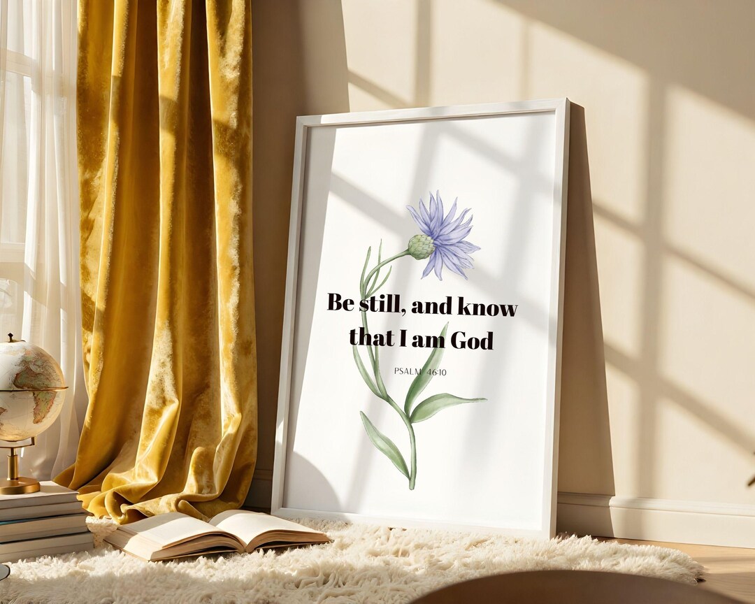 Psalm 46:10 Scripture Wall Art, Bible Verse Print, Christian Home Decor ...
