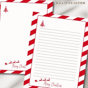Christmas Writing Paper,Printable Stationery Set, Letter Writing Set, Lined and Unlined, US Letter 8.5x11