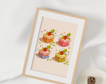 Kawaii Kuchen Illustration, Kuchen Illustration (PNG)