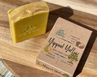 Yippee! Yellow | Coconut Milk Artisan Soap | Bath Bar | Juicy Pear Scent | Handmade in Tennessee