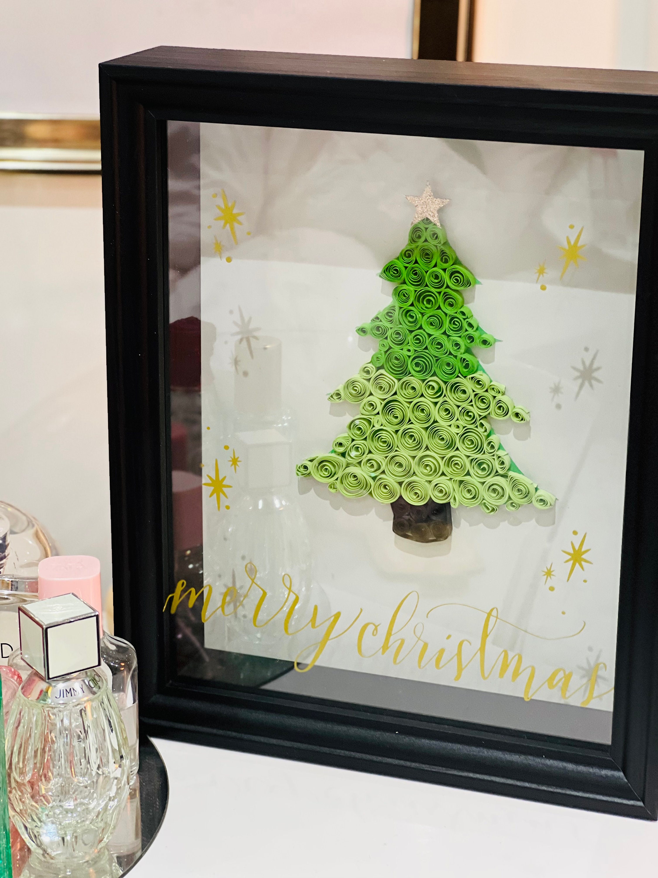 Personalised Christmas Tree Deep Shadow Box Frame White or Etsy UK