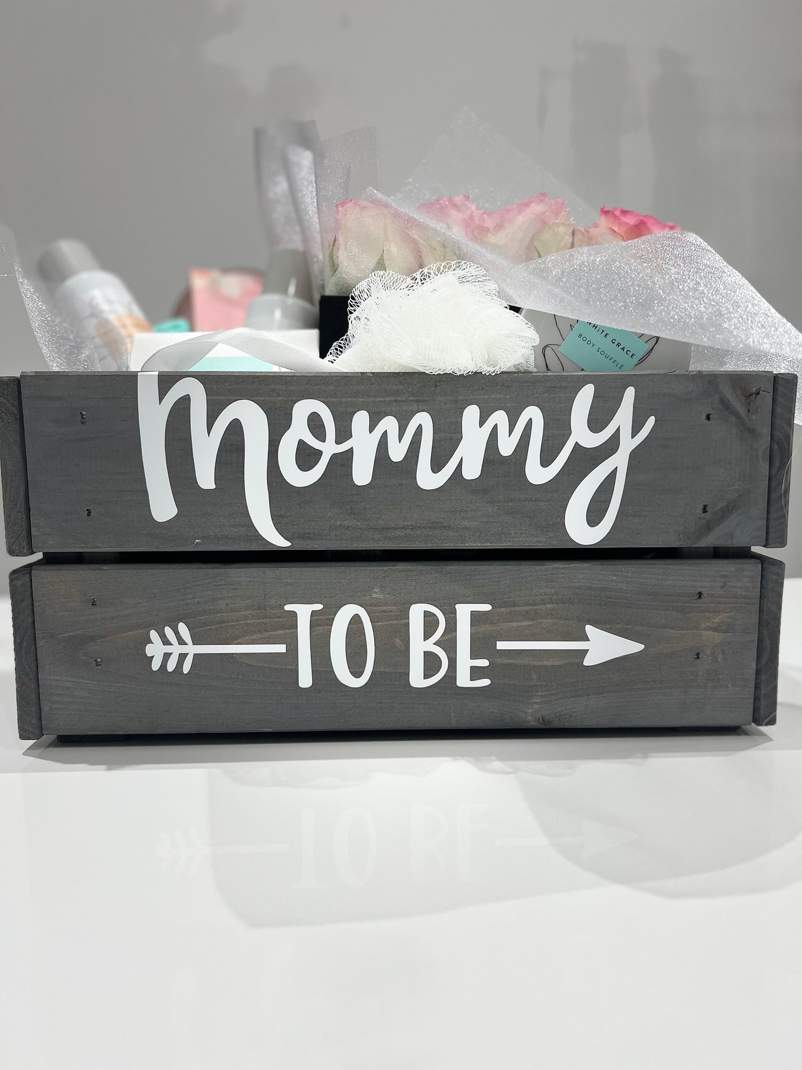 Personalised Wooden Crate Baby Showers Gift Hampers Etsy
