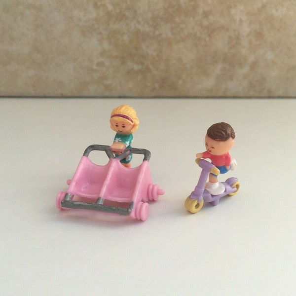 Vintage Polly Pocket 1994 Strollin' Surprise Figures, 90s Bluebird Toys