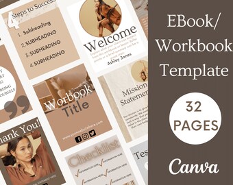 Editable Workbook Template | EBook Template | Canva Template | Neutral E-book Template | Ebook Template Business | E book Template Design