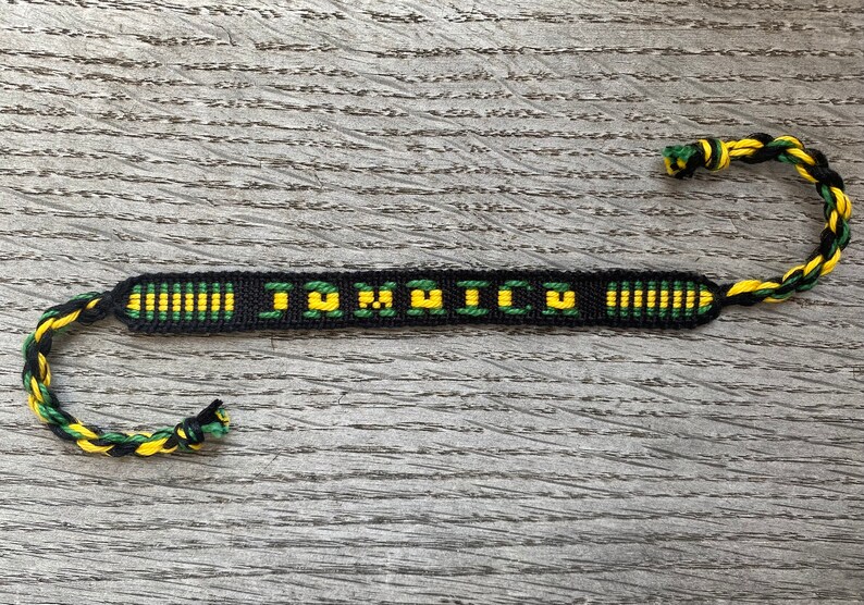 Caribbean Country Flag Name Bracelets West Indian Handwoven String
