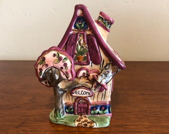 Rare Blue Sky Clayworks Mom's Place Tea Light Candle House, Heather Goldminc Ceramic Tabletop Collectible, Cherry Tree and Kitty, BHT3051131