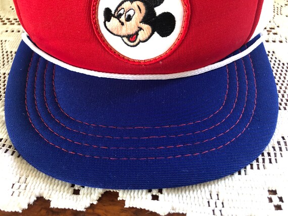 Vintage Mickey Mouse Truckers Hat, Patch Mesh Sna… - image 3