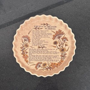 Vintage Ulster Pottery Recipe Pie Dish: Fruits in Brandy Pudding, Fluted Ceramic Baking Dish