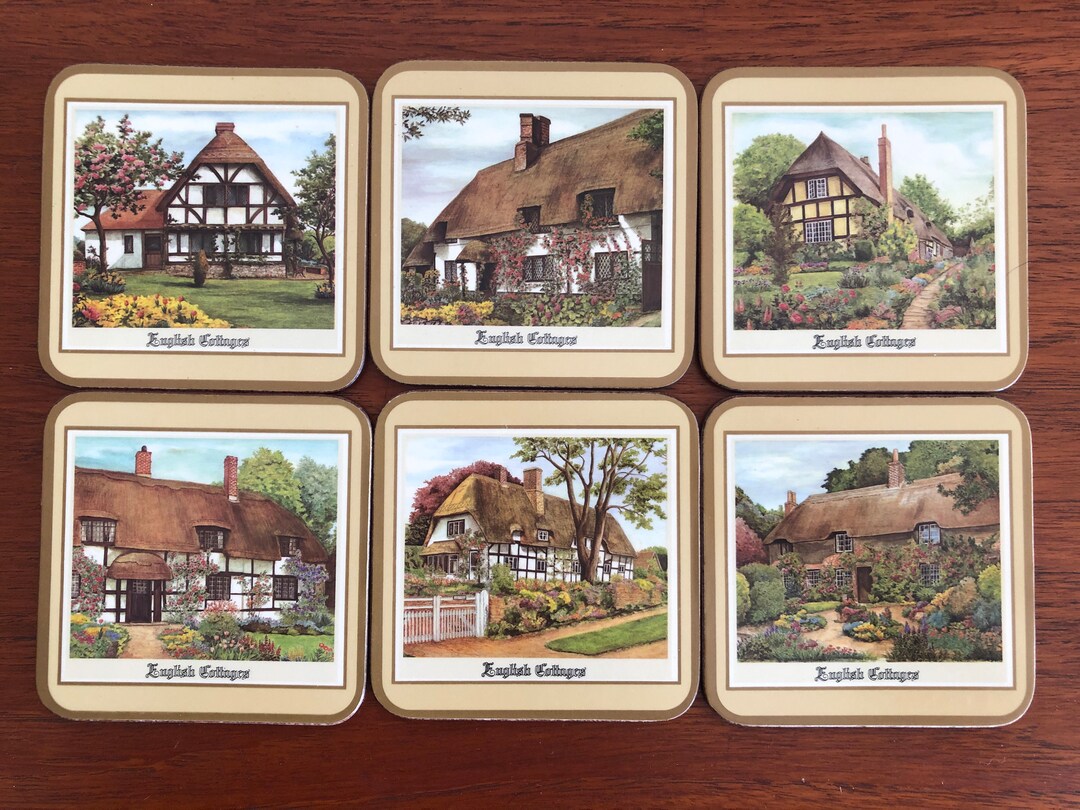 Pimpernel Vintage Drink Coasters Featuring English Cottages Etsy