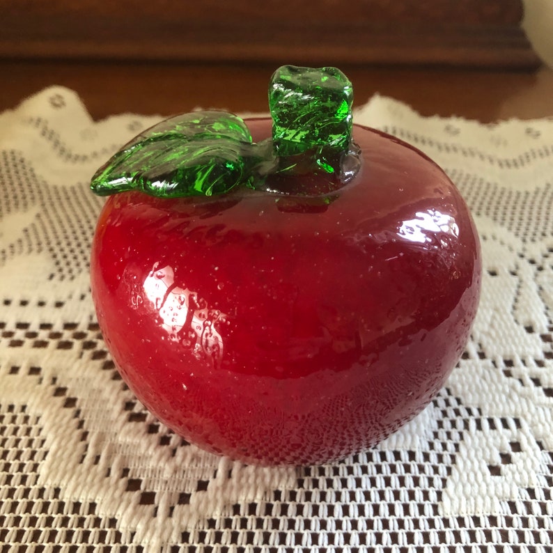 Vintage Hand Blown Glass Fruit in the Murano Style Glossy Red Etsy