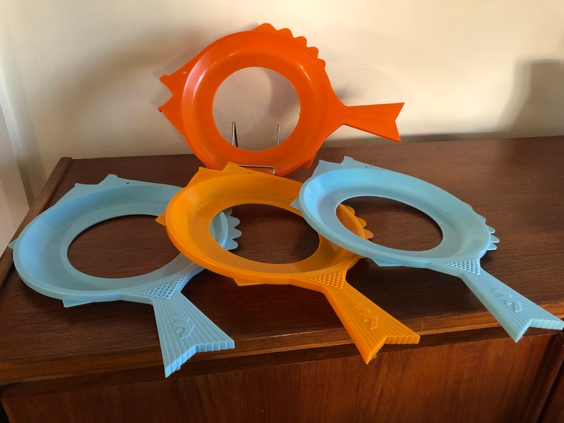 Fish Shaped Plastic Paper Plate Holders From the 1970s Retro Etsy