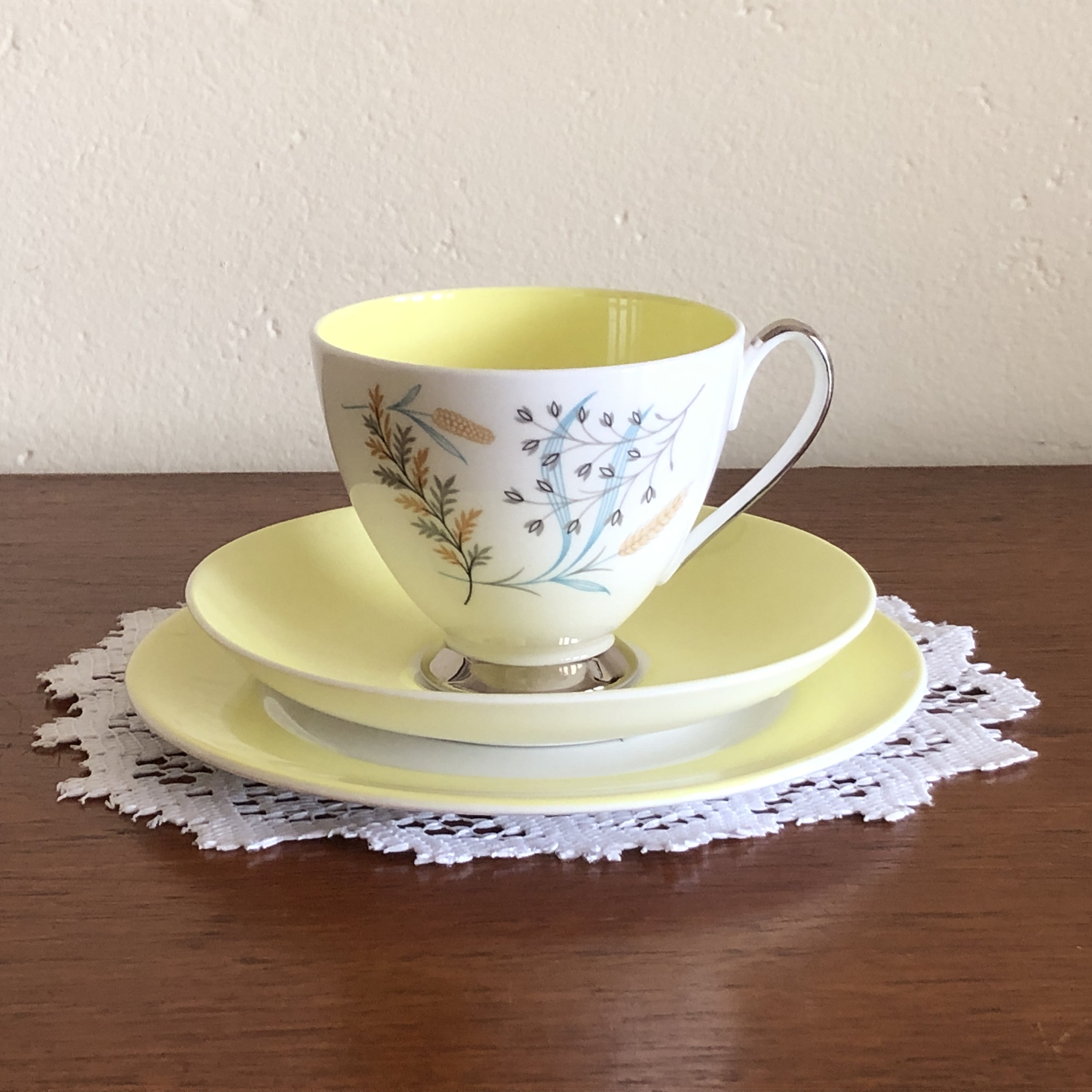 Queen Anne glade Fine Bone China Teacup Trio Set Etsy