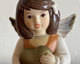 ヴィンテージのゲーベル磁器製天使の置物：ドイツのクリスマス