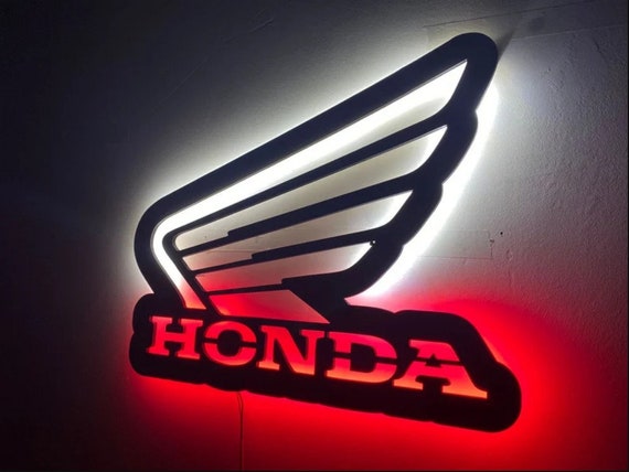 Honda Logo Lighted Wall Decor Garage Decor Man Cave Honda Etsy 日本