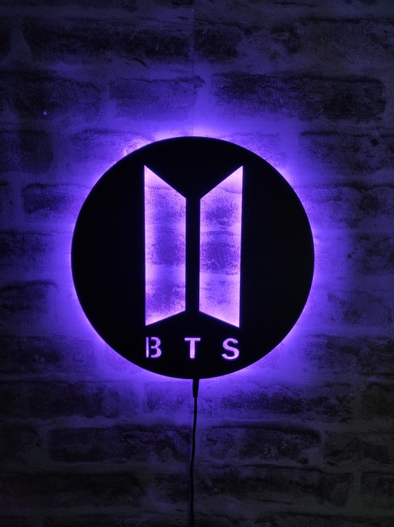 BTS Logo Wall Decor BTS Lighted Poster Bts Fun Bts Night - Etsy México