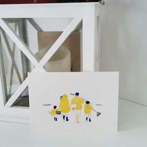 Carte postale Pêche en famille