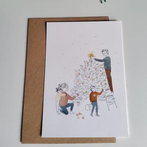 Carte Les préparatifs de Noël en famille