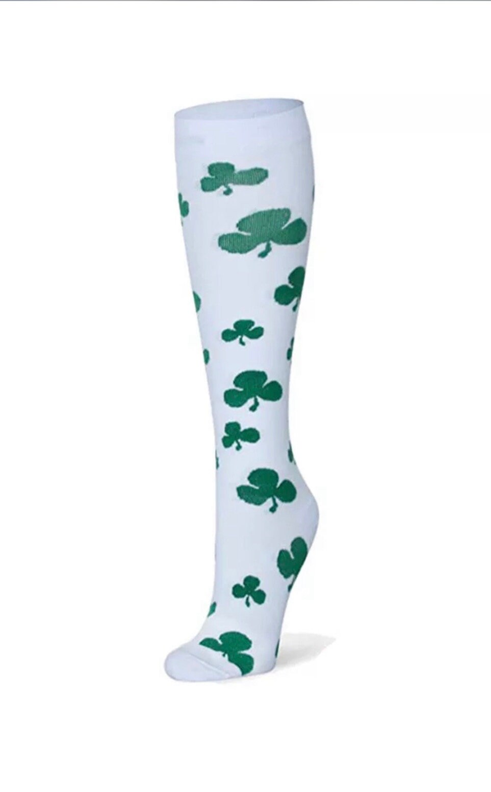 New Kompression Genexs 1525mmhg White & Green Shamrock Themed