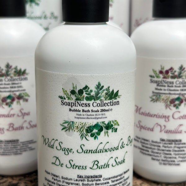 Bubbly Bath Soak 250ml Wild Sage, Sandalwood & Bay