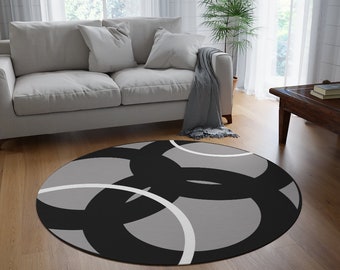 Gray Dazed Round Rug