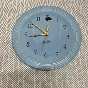 Fiestaware clock rare find WORKS Periwinkle Blue